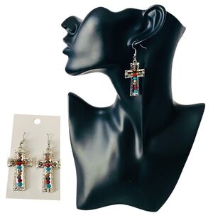 ✨NEW✨ Cross Multi Color Boho Drop Dangle Bohemian Earrings NEW